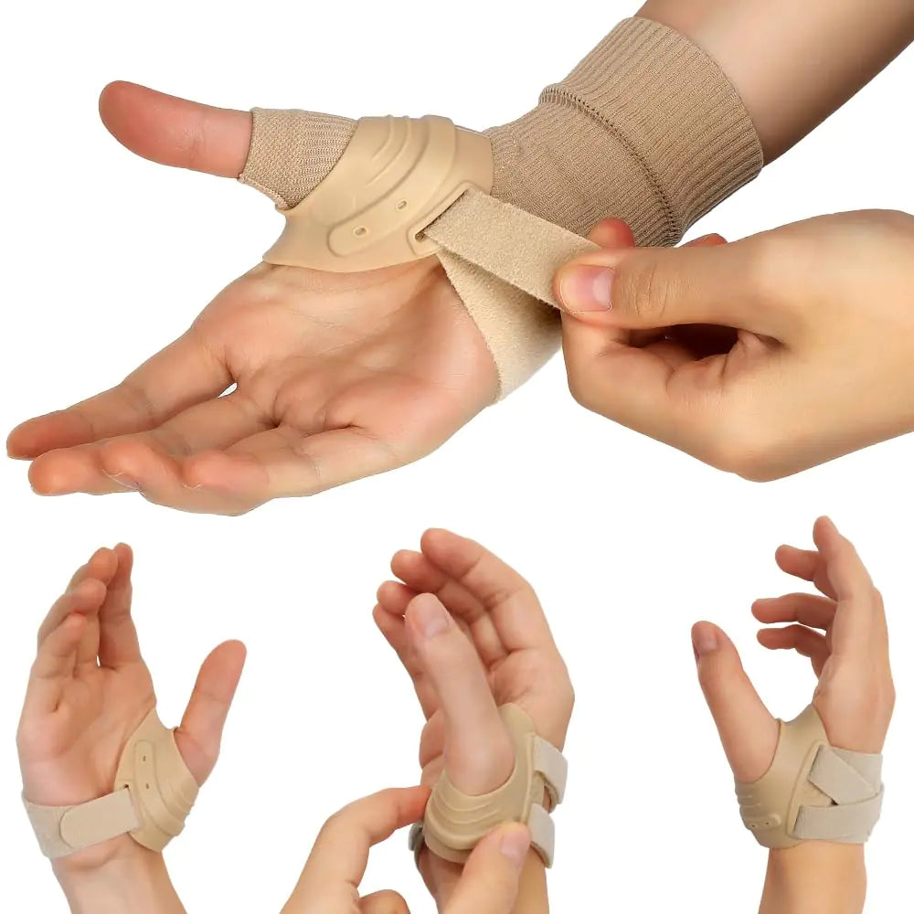 FORTEMOTUS CMC Thumb Brace Splint CMC Joint Support Stabilizer for Thumb CMC Joint Pain Instability Tendonitis Lightweight & Adjustable Thumb Support Brace for Men and Women Sand - Right Hand