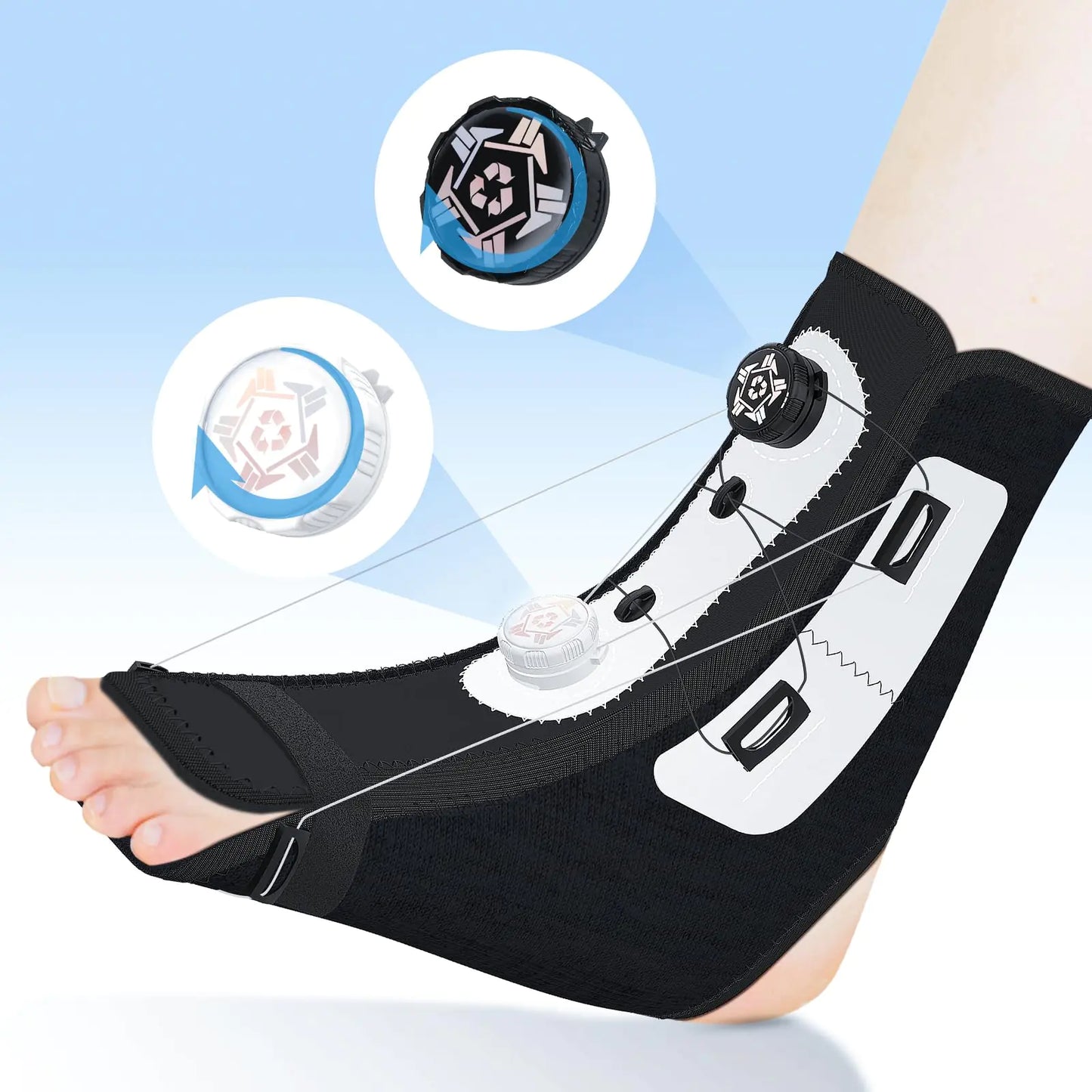 sdnxvu Upgraded Plantar Fasciitis Night Splint: Adjustable Relief Foot Brace for Women and Men – Heel Ankle and Arch Pain Support Foot Drop and Achilles Tendonitis Aid for Sleeping (Medium)