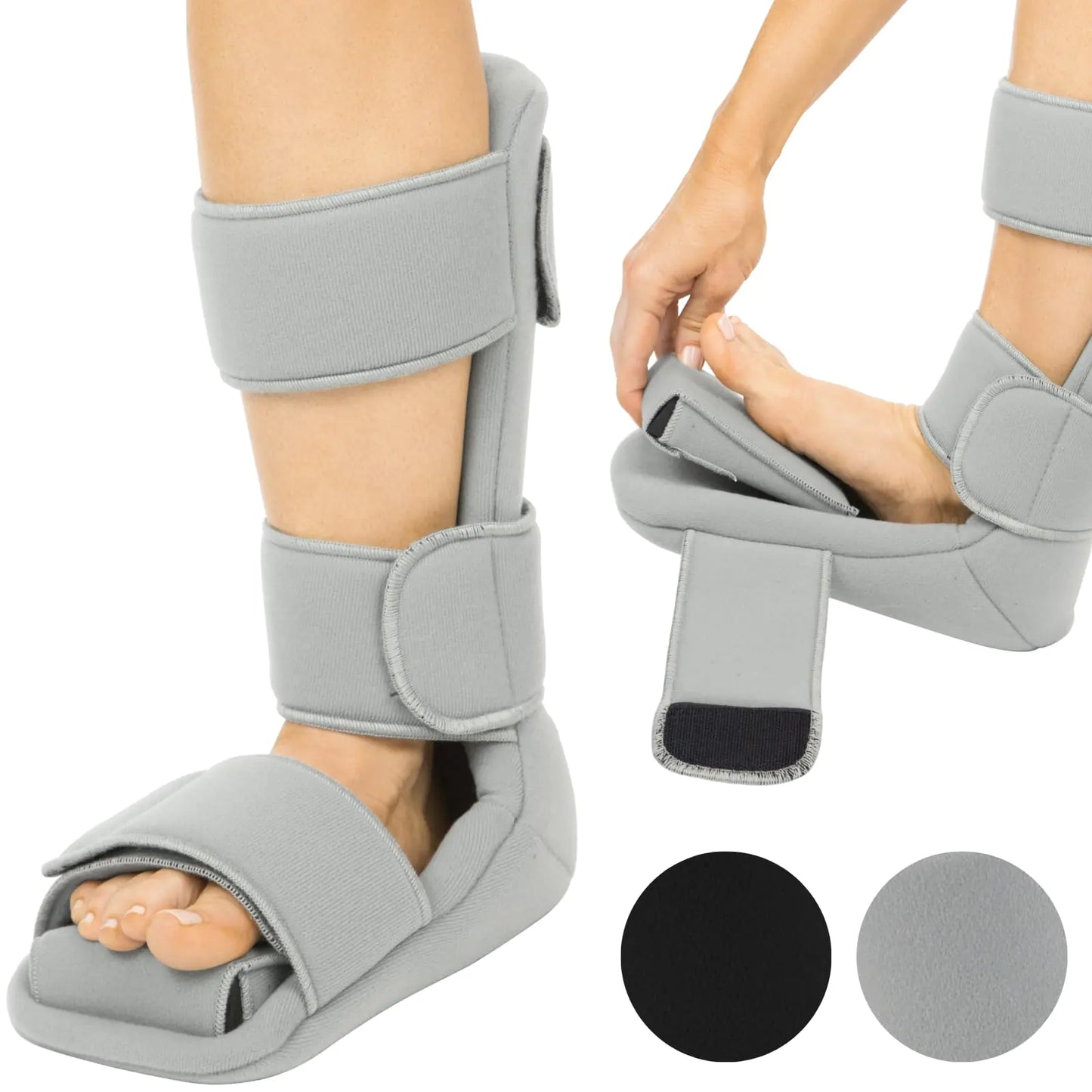 Vive Plantar Fasciitis Night Splint Plus Trigger Point Stretch Wedges - Soft Leg Brace Support Orthopedic Sleeping Immobilizer Stretch Boot (X-Large: Mens: 11.5-12.5 Womens: 12.5-14)