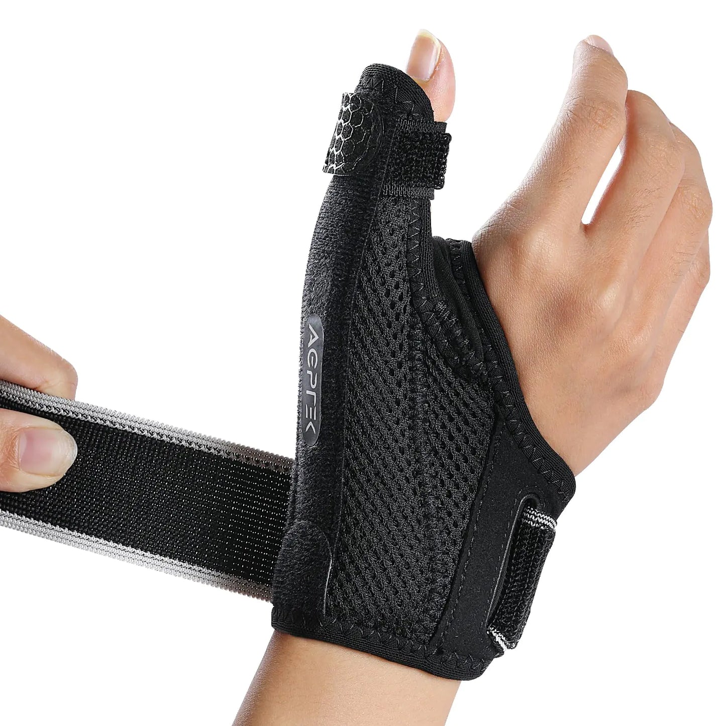 AGPTEK Trigger Thumb Splint for Women Men Right & Left Hand Thumb Spica Support Brace Breathable with Metal Splint Thumb Stabilizer for Arthritis Tendonitis Sprains Carpal Tunnel Pain Relief L