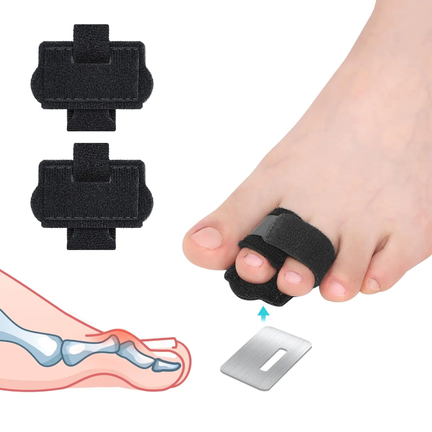 Hammer Toe Straightener Corrector Wrap for Women & Men Hammer Toe Splint Support - 2 in package