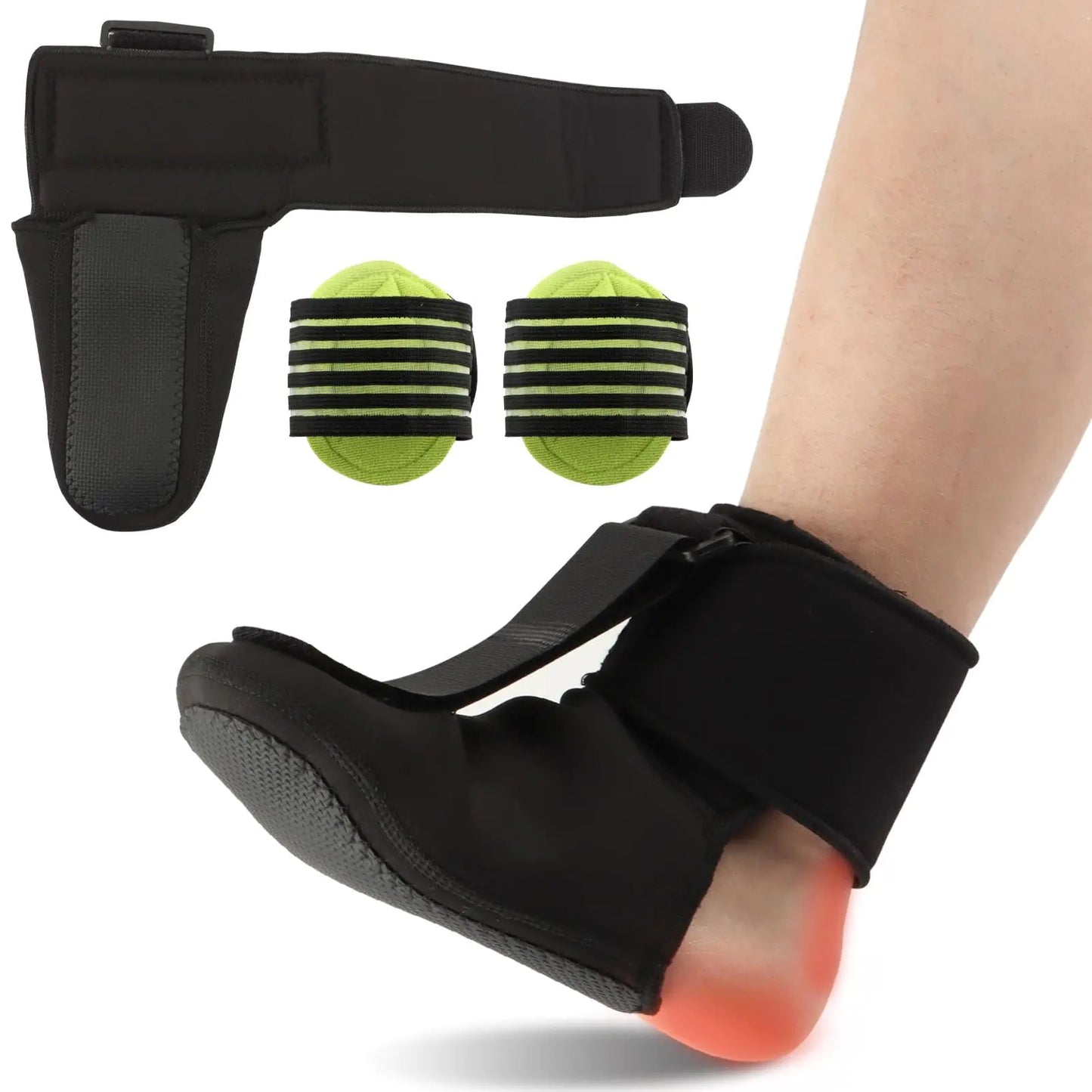 Ranjaner Plantar Fasciitis Night Splint with 2PCS Arch Support Pads Plantar Fasciitis Splint Socks Plantar Fasciitis Brace Adjustable Foot Support for Plantar Fasciitis Relief (SIZE:M)