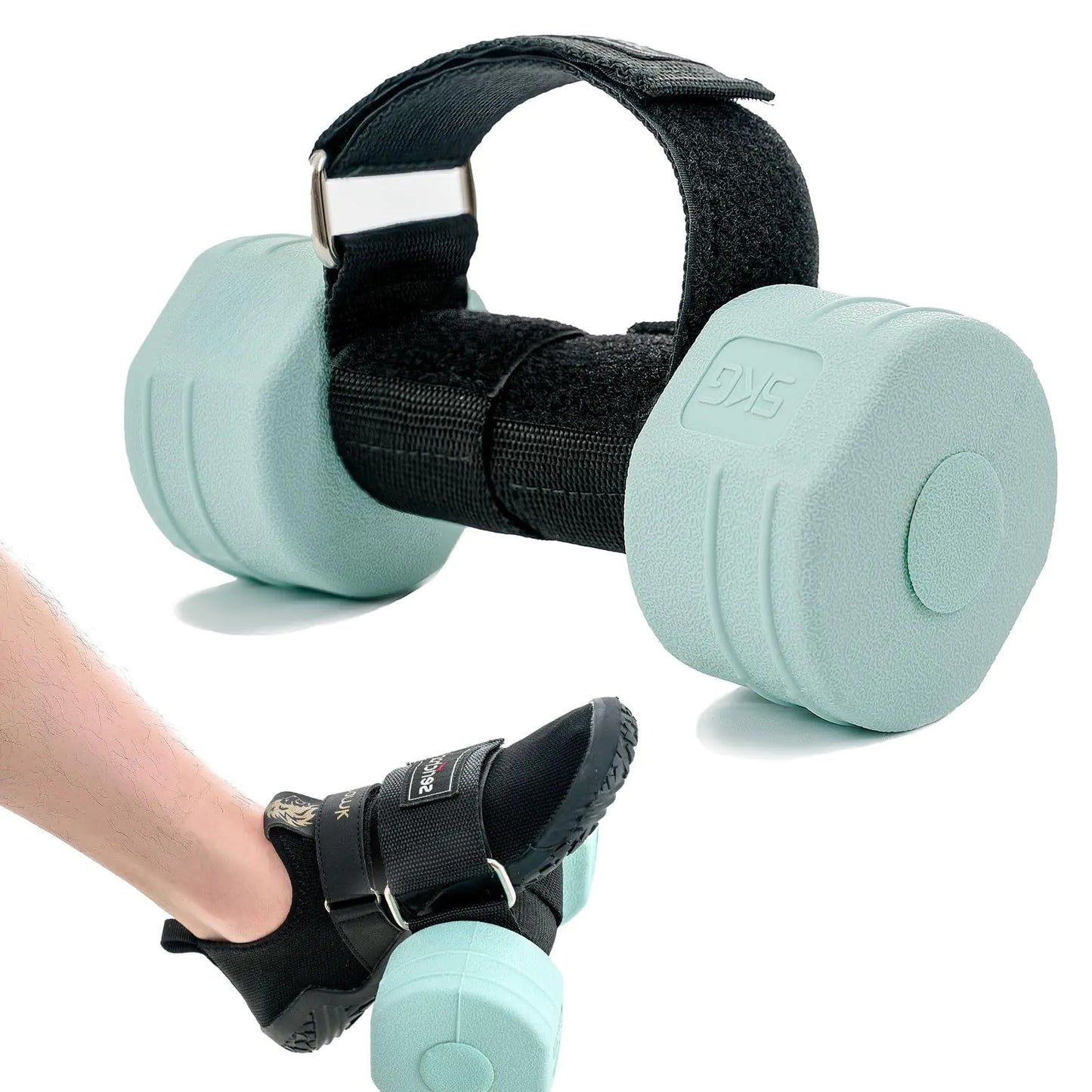 Feet Dumbbell Attachment Tibialis Trainer Ankle Straps for Feet Weight Lifting Shin Splint Hamstring Curls Leg Curl Attachment at Home Gym Equipment 1pc