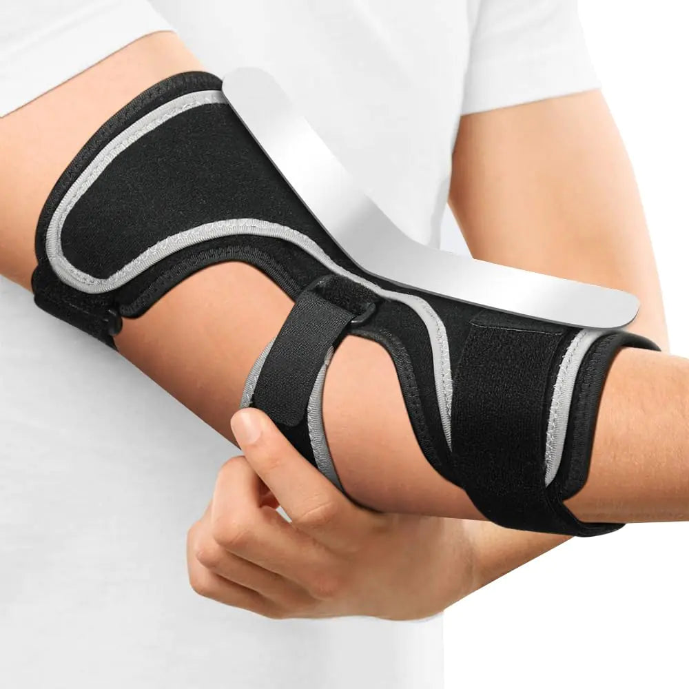 FORTEMOTUS Elbow Brace Support for Cubital Tunnel Syndrome Elbow Support Splint for Tendonitis Prevent Elbow Excessive Bending Arm Extension Protect Fit Left & Right Men & Women Arm Large Black
