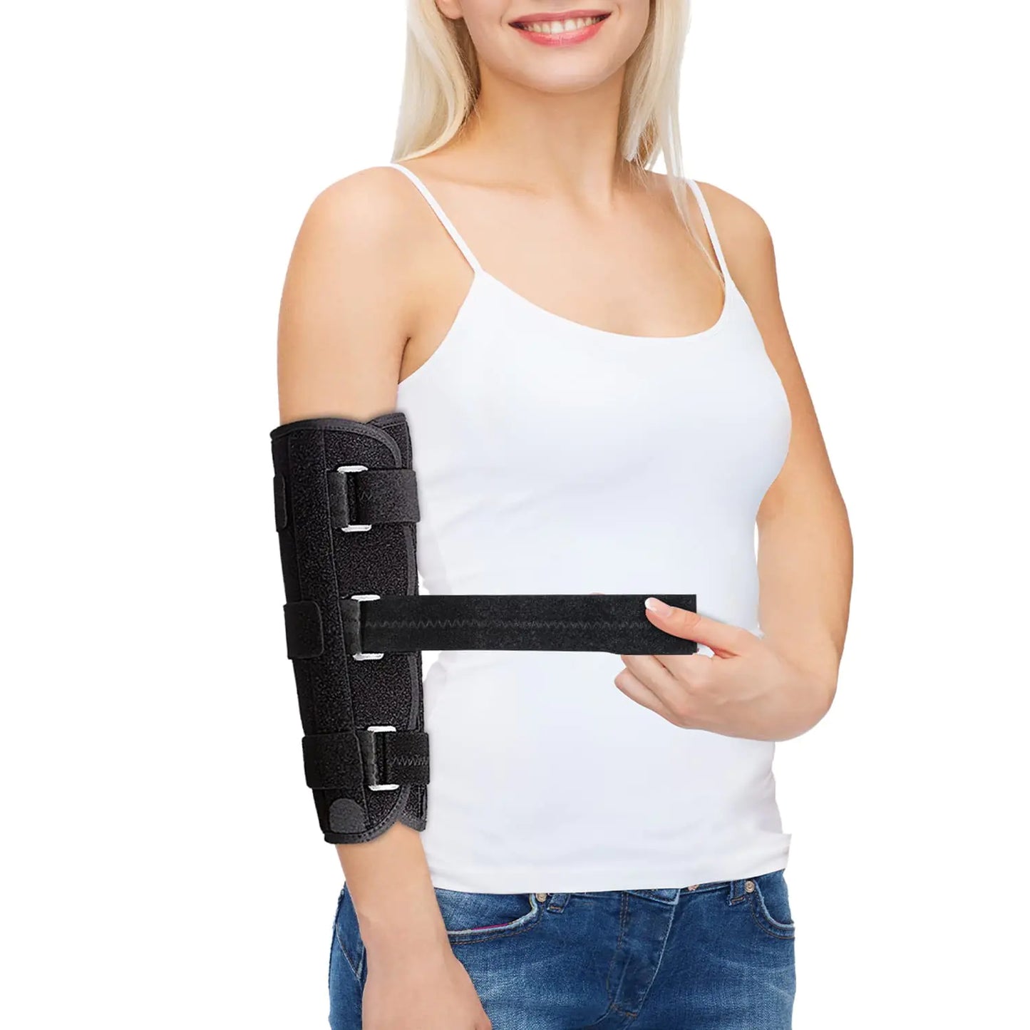 Elbow Brace Medical Support Splint for Cubital Tunnel Syndromean and Arthritis Pain Relief Stabilizer Brace for Fix Elbow Prevent Excessive Bending at night Fits Both Arms and Unisex (Medium)