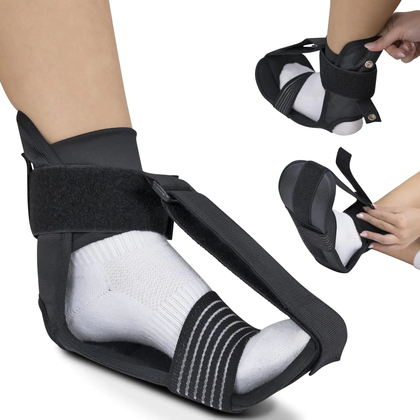 Vive Plantar Fasciitis Night Splint Brace For Women & Men - Achilles Tendonitis Heel Spur Pain Arch Cushion Relief - Support Sleeping Sock - Dorsiflexion Stretcher Treatment Sling