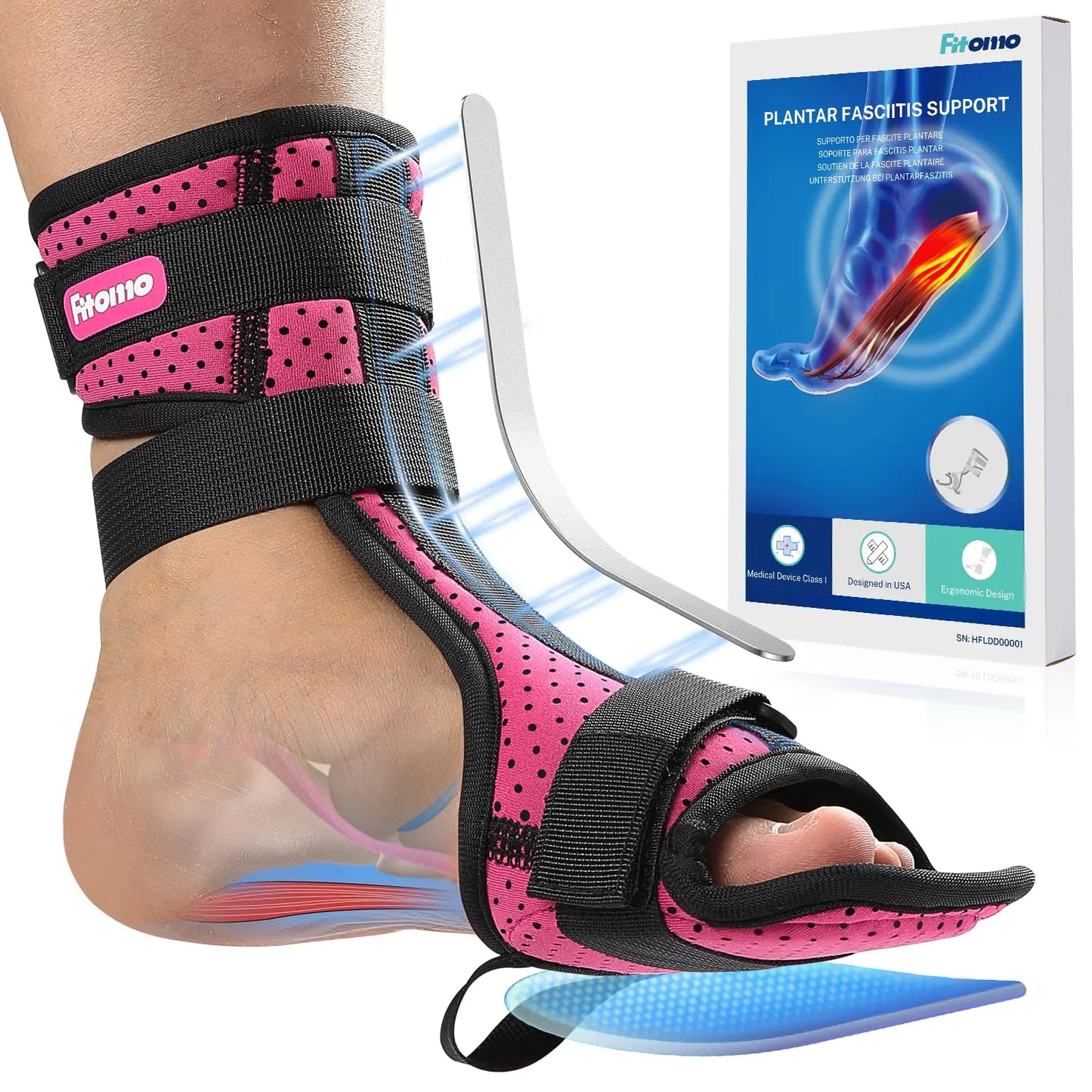 Fitomo Plantar fasciitis Relief Night Splint for Women with Moldable Support Splints Adjustable Plantar Fasciitis Brace for Sleeping Foot Stretcher Achilles Stretcher 1 Unit