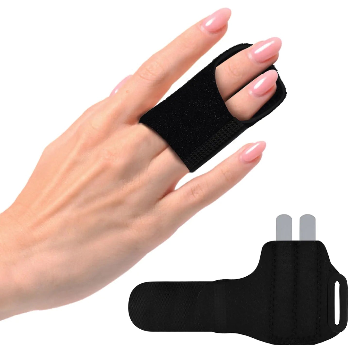 VHOPMORE Upgraded Finger Splint Finger Buddy Splints with 2 Metal Bars Adjustable Trigger Finger Brace Mallet Finger Support Finger Protector for Arthritis Injured Finger