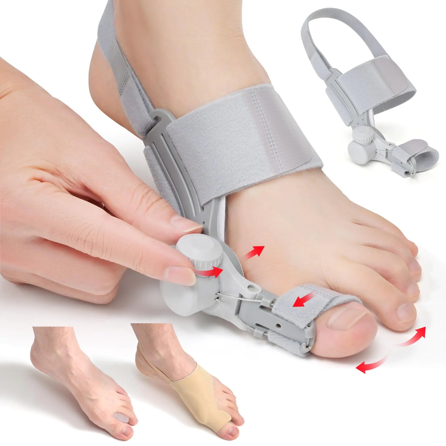 JUMUR Bunion Corrector for Men & Women Left Foot Big Toe Straightener 3-in-1 Complete Set of Bunion Relief Bunion Splint for Bunion Fix for Bunions and Hallux Valgus (Left Foot)