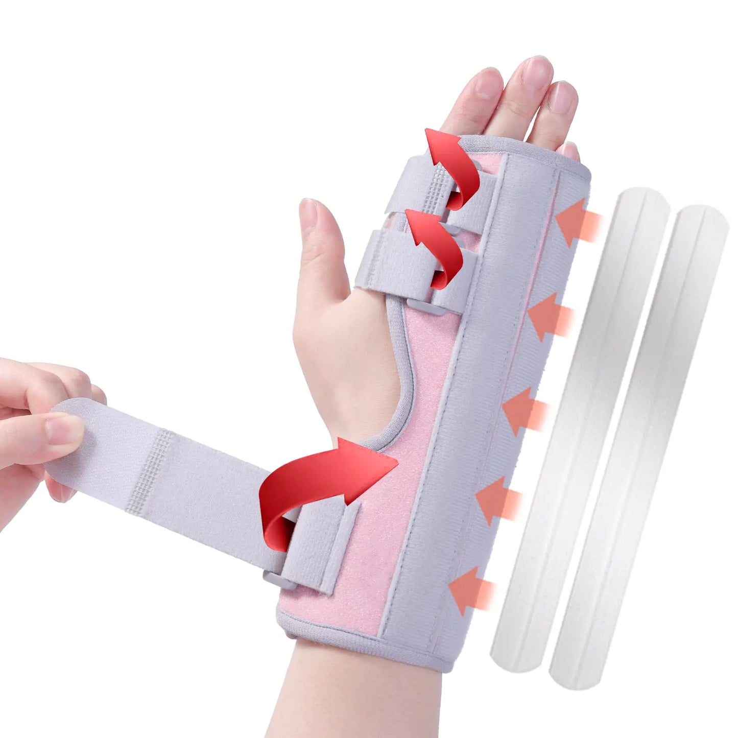 Trigger Finger SplintMetacarpal Finger Splint Hand BraceMulti Finger BraceFinger Splint Brace SupportFracture Finger StabilizerStraightening Immobilizer for MiddleIndexPinkyor Ring Fingers-PINK