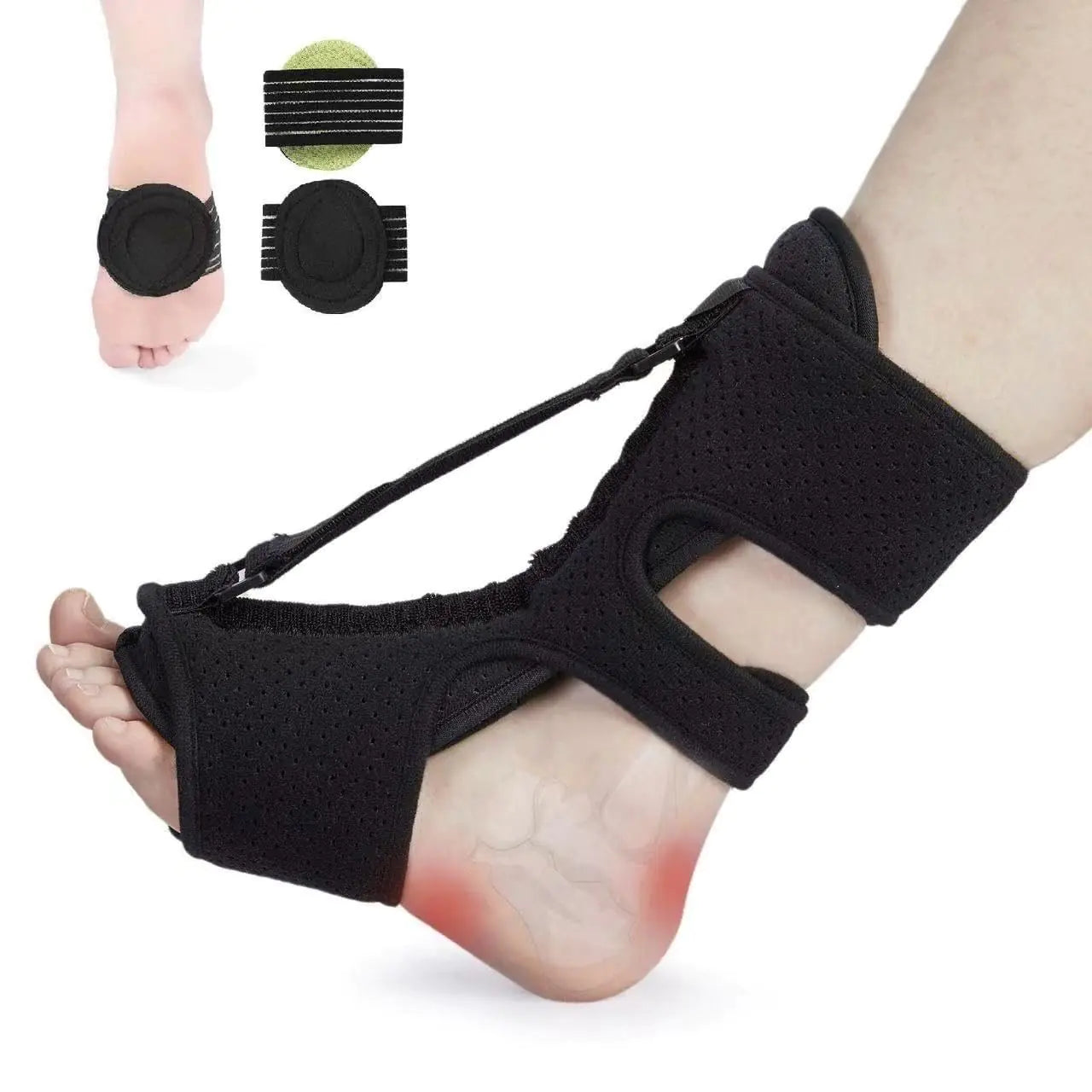 DIKIVIS Plantar Fasciitis Night SplintPlantar Fasciitis Brace for Plantar Fasciitis ReliefDouble Effect Plantar Fasciitis Relief Night Splint for Heel Pain Suitable for Men and WomenBlack