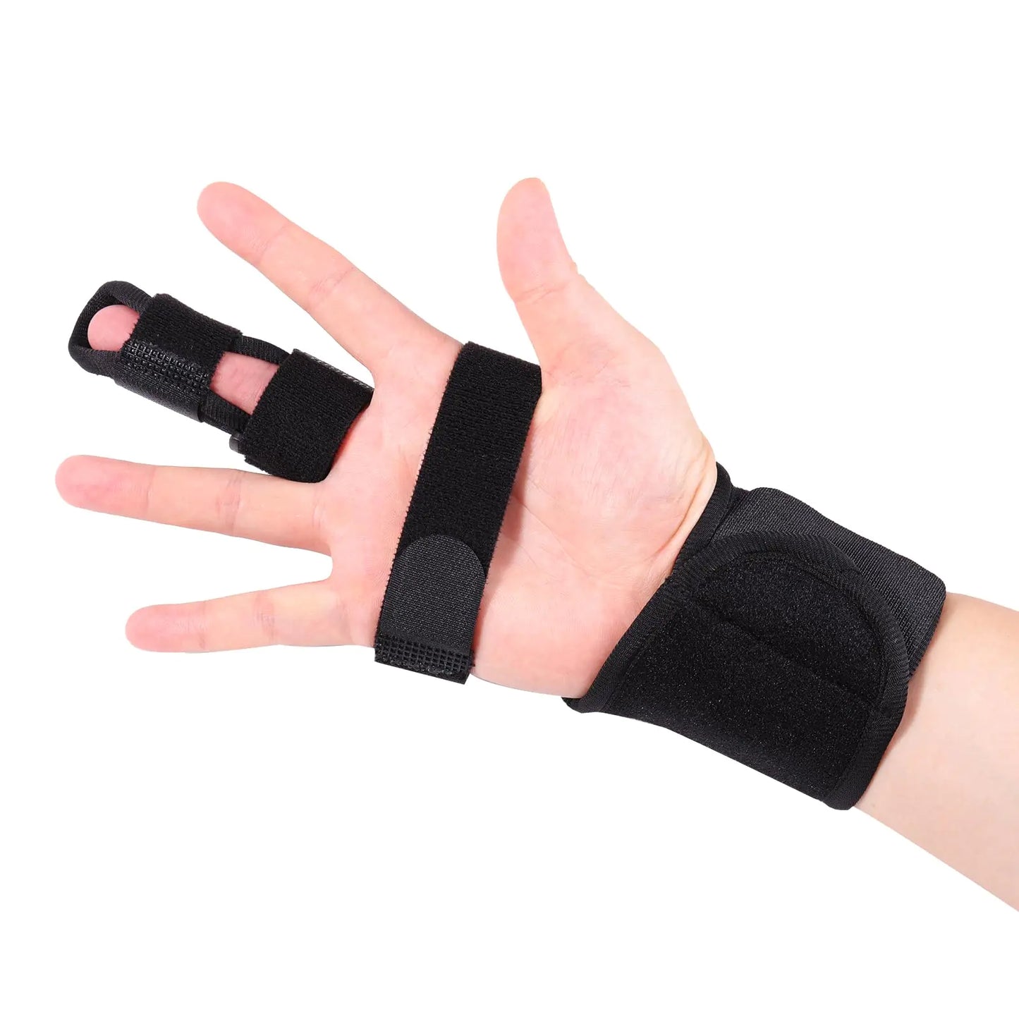 lefeke Trigger Finger Splint Finger Brace for Middle Index Pinky or Ring Finger Support Hand Splint for Broken Finger Arthritis Fracture Hand Brace with Finger Support (Black)