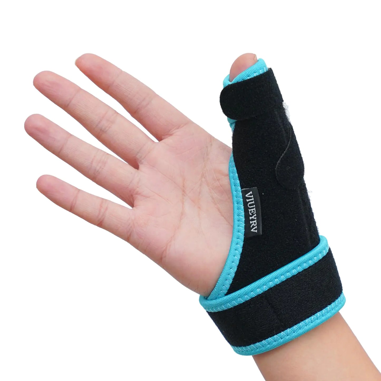 VIUEYRV Trigger Thumb Splint- Adjustable Thumb Spica Support Stabilizer Brace for Pain Sprains Arthritis Tendonitis Breathable and Easy Application.(Right & Left Hand) (Blue)
