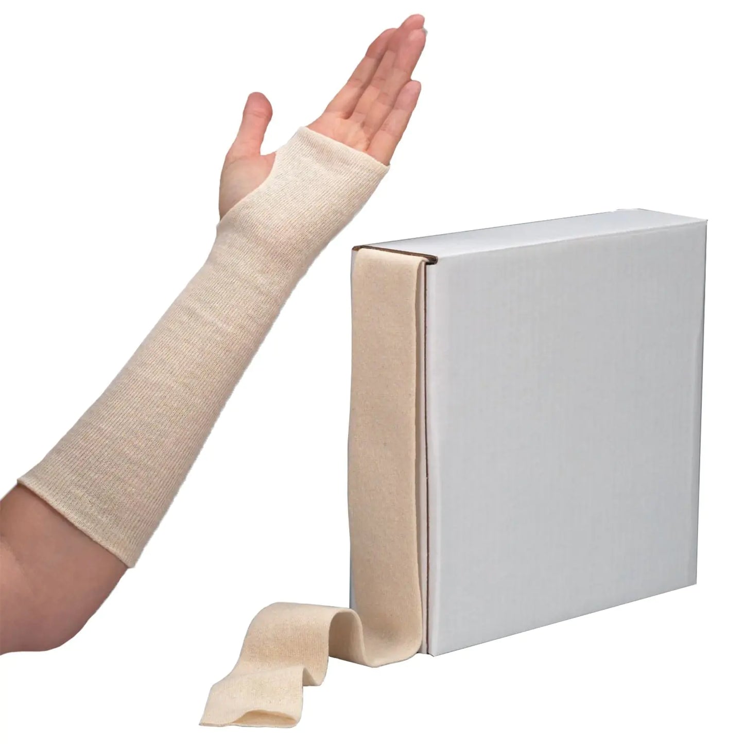 Rolyan Cotton Stockinette 3" Wide x 25 Yards Cast Pre-Wrap Knit Tubular Bandage for Splint Padding and Friction Reduction Cast Fabrication Wrap Stretches 3 Times for Comfort & Fit Dispenser Box