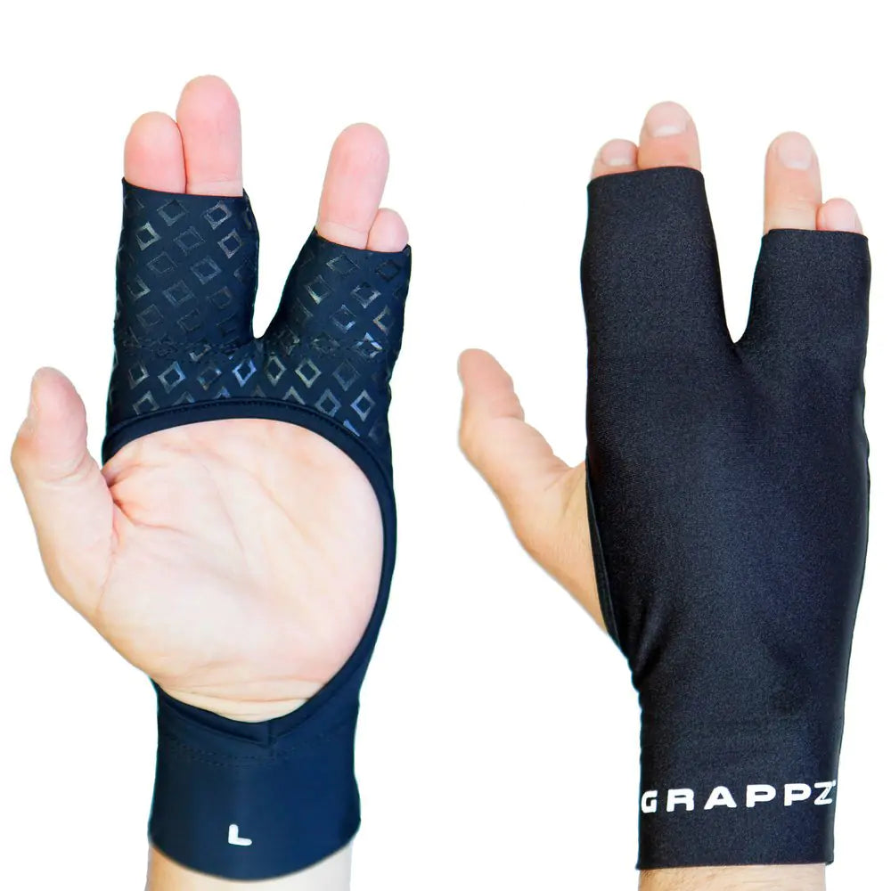 Grappz Multi-use Finger Support Athletic Gloves - Mallet Finger Splint - Hand Brace For Arthritis Pain and Protection- Prevent Unnecessary Injuries - Finger Braces Joint Stabilizer (Black Unisex Medium)