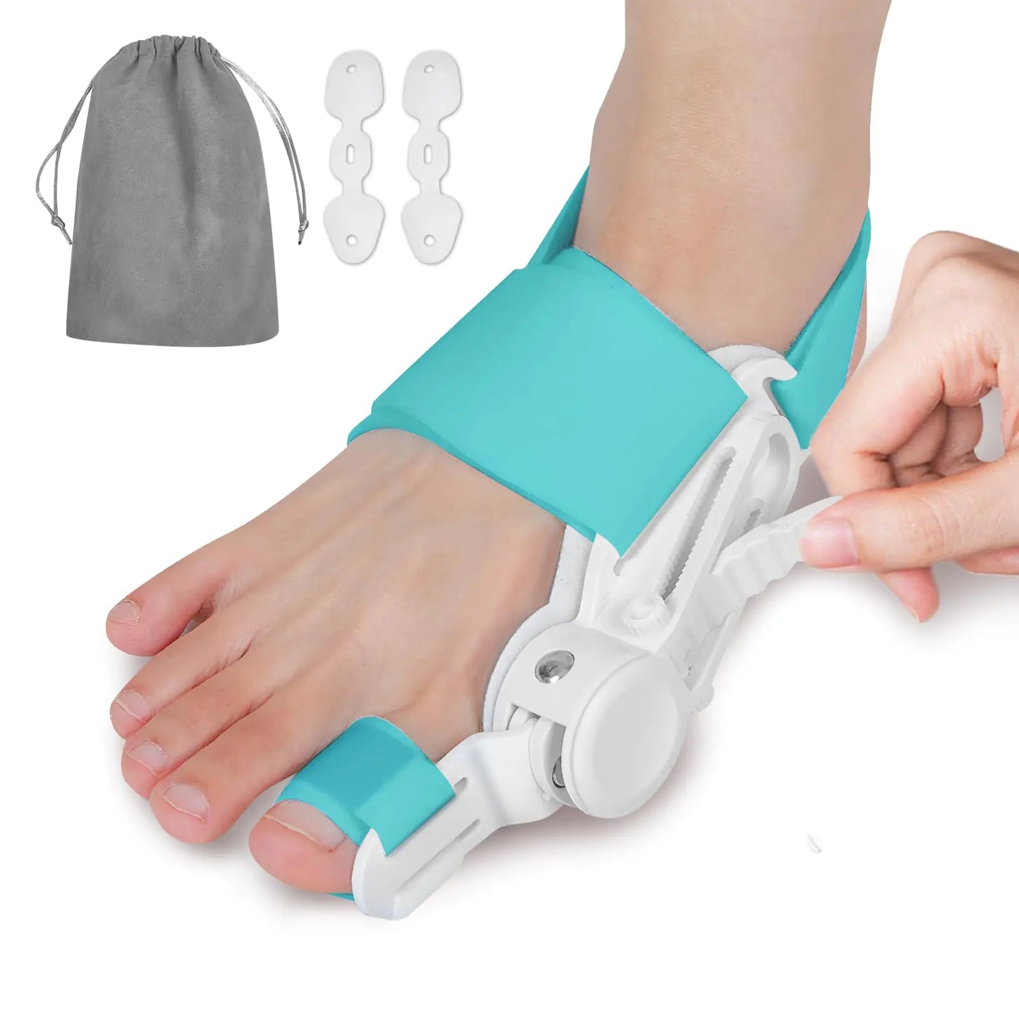 QDAVE Bunion Corrector for Women and Men Big ToeAdjustable Knob Bunion Splint For Bunion Relief Toe Straightener Device with Silicone Bunion Pad Suitable for Left/Right Feet
