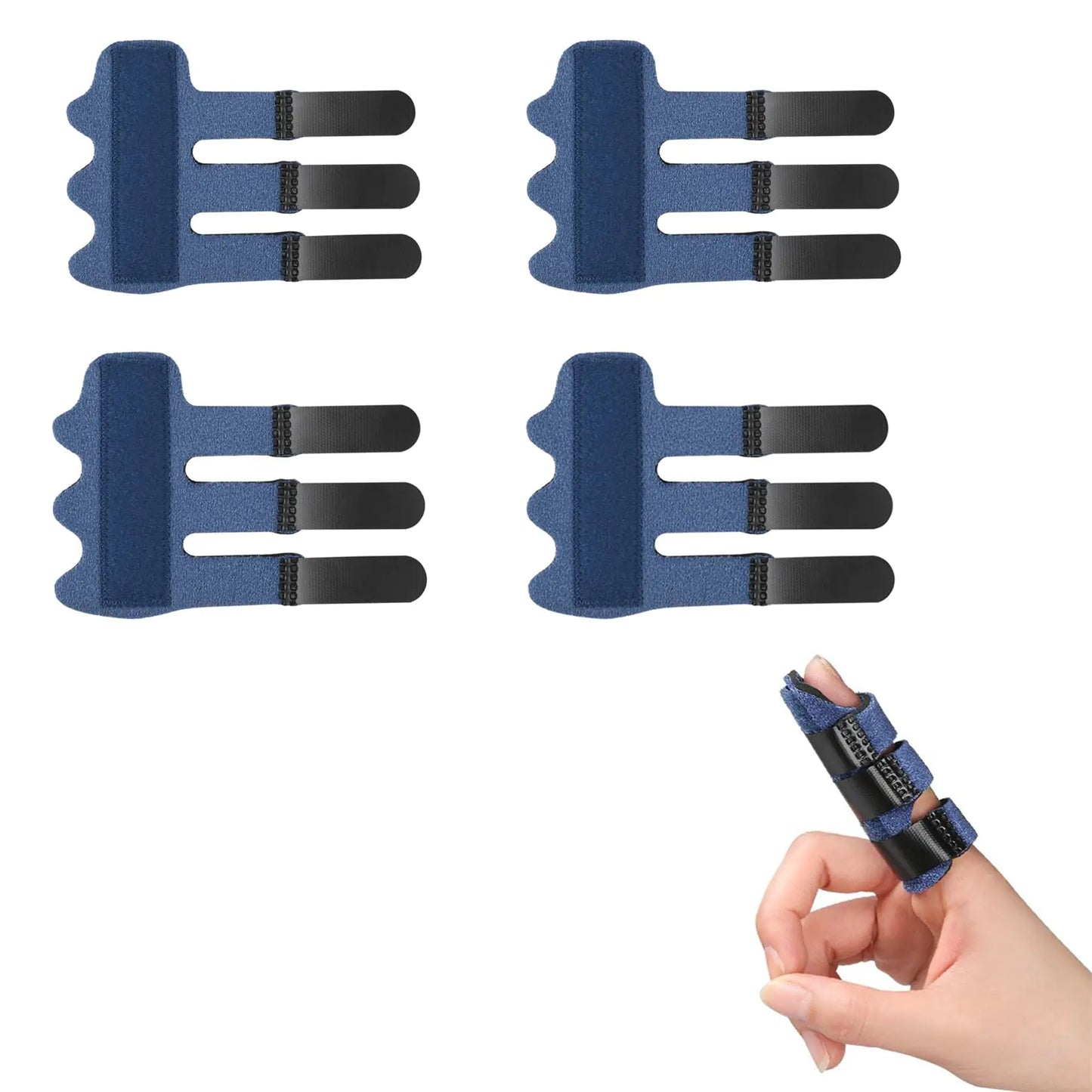Ayracat 4Pcs Blue Trigger Finger Splint Finger Splints for Middle Finger Index Finger Ring Finger Finger Braces for Straightening Broken Fingers