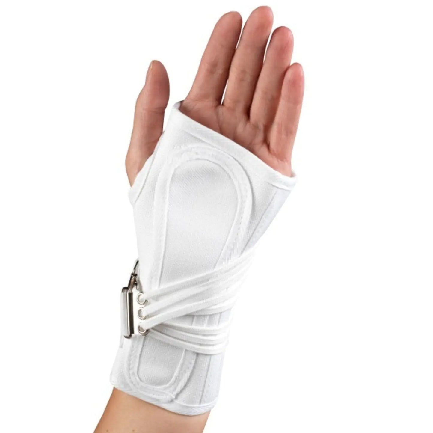 OTC Wrist Splint Prop-Up Lacing for Carpal Tunnel Relief Canvas ProChoice White X-Small (Left Hand)