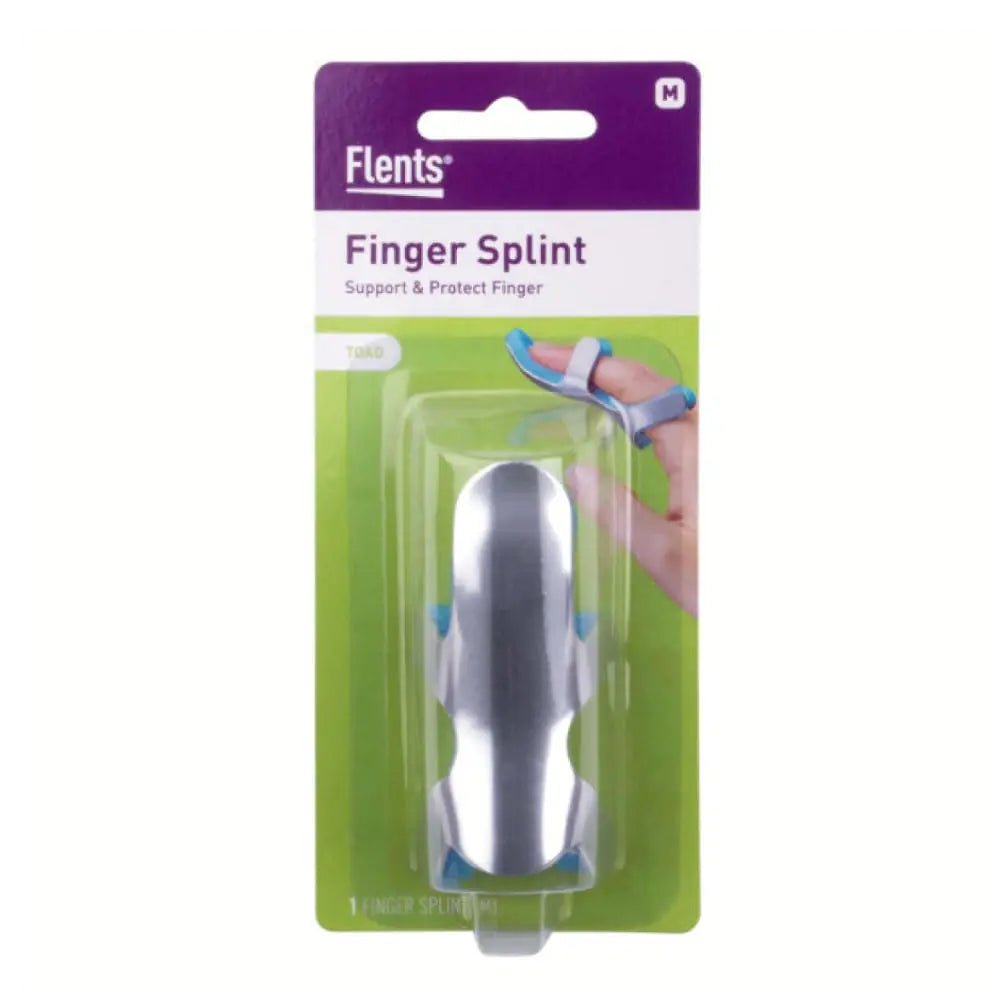 Flents Quickie Finger Splint Protects Injured Finger Toad-Shaped Foam Absorbs Shock Medium