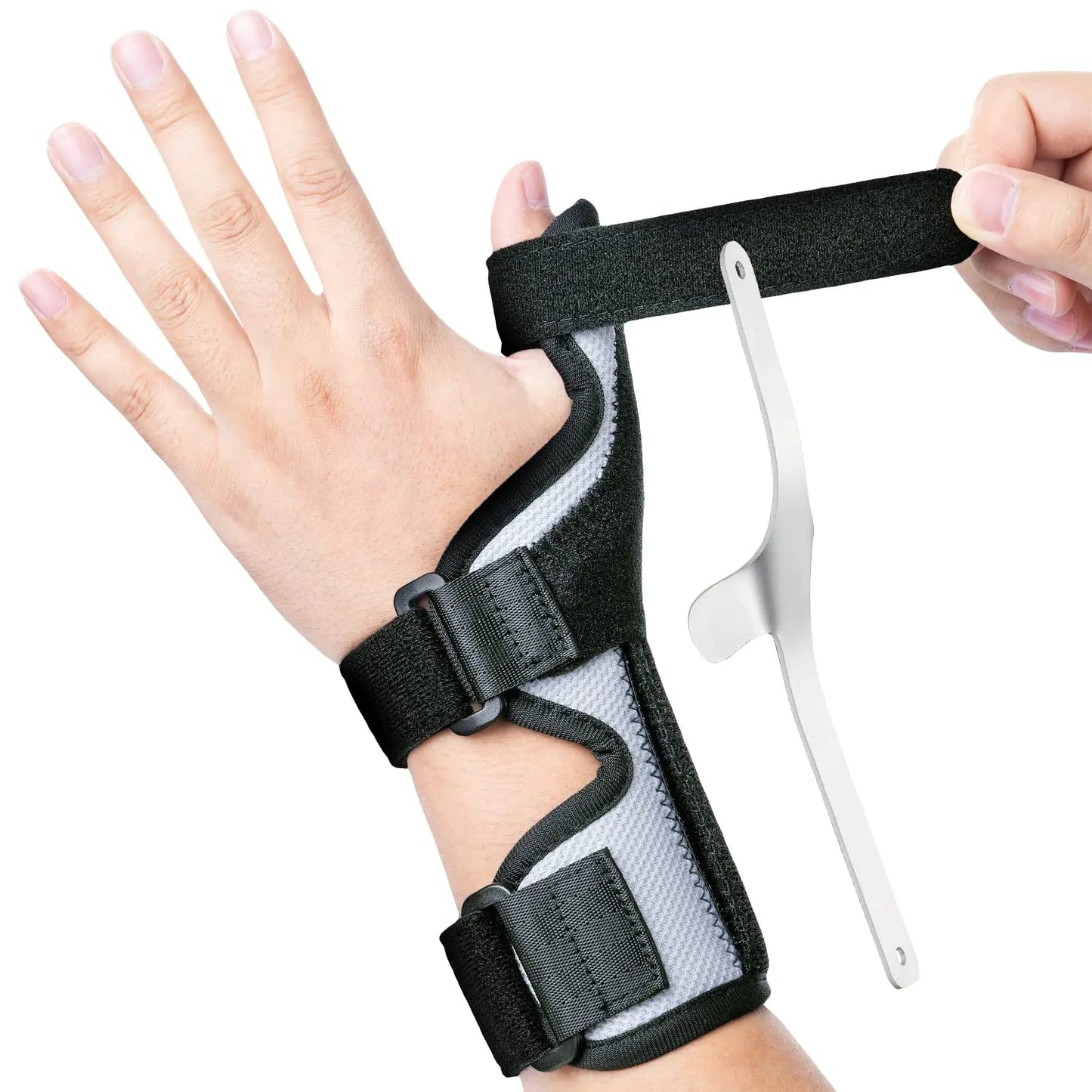 DrFinger Thumb Splint Brace Spica Trigger Thumb Splint Left & Right Hand Thumb and Wrist Support for Knuckle Pain Relief De Quervains Tenosynovitis Tendonitis Sprains for Woman and Man - S/M