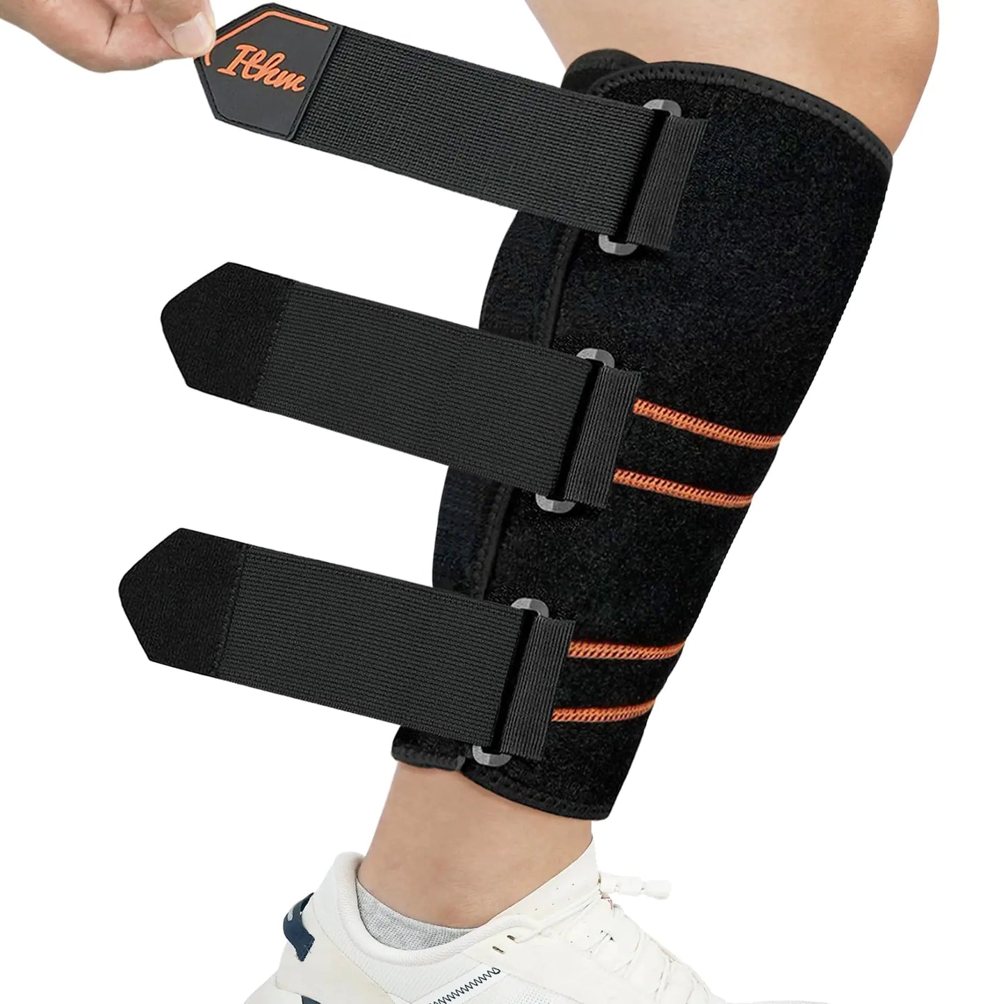 ITHW Adjustable Calf Brace for Shin Splint Relief Shin Splint Brace for SwellingStrain Sprain Calf Compression Wraps for Men Women (Large)