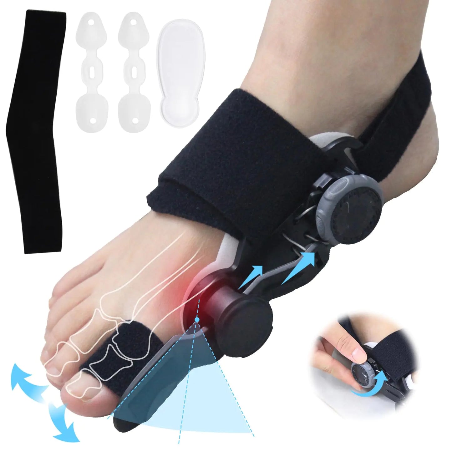 Axioms Bunion Corrector for Women Big ToeBunion Relief StraightenerBunion Splint-Adjustable Knob Bunions CorrectionBreathable & Anti-Slip Suitable for Left Right FeetBlack 1Pack