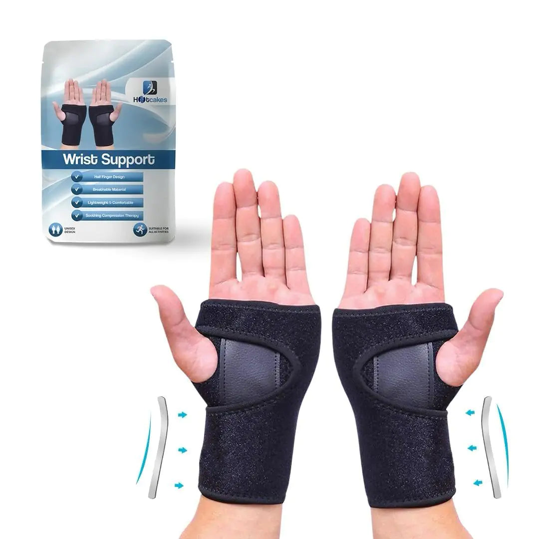 Hotcakes Wrist Supports (2PCS) for Carpal Tunnel Syndrome Arthritis and Tendonitis – Breathable Hand and Wrist Brace Provides Wrist Splint for Joint Pain
