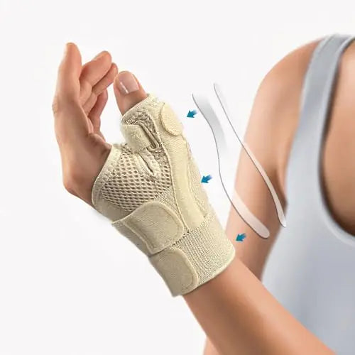 FORTEMOTUS Thumb Brace for Men and Women - Comfortable CMC Thumb Brace Spica Splint for Pain Relief Tendonitis Thumb Wrist Stabilization Support for Right & Left Hand - Universal Size Beige