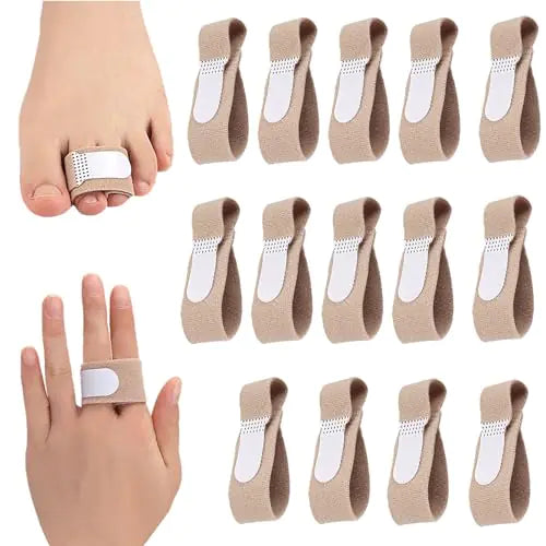 Finger Tape Toe Wrap 14pcs Dual-Use Fabric Finger Splint Finger Brace for Fingers and Toes Flexible Cuttable Bunion Corrector Hammer Toe Corrector for Women Buddy Tape for Broken Toe and Finger