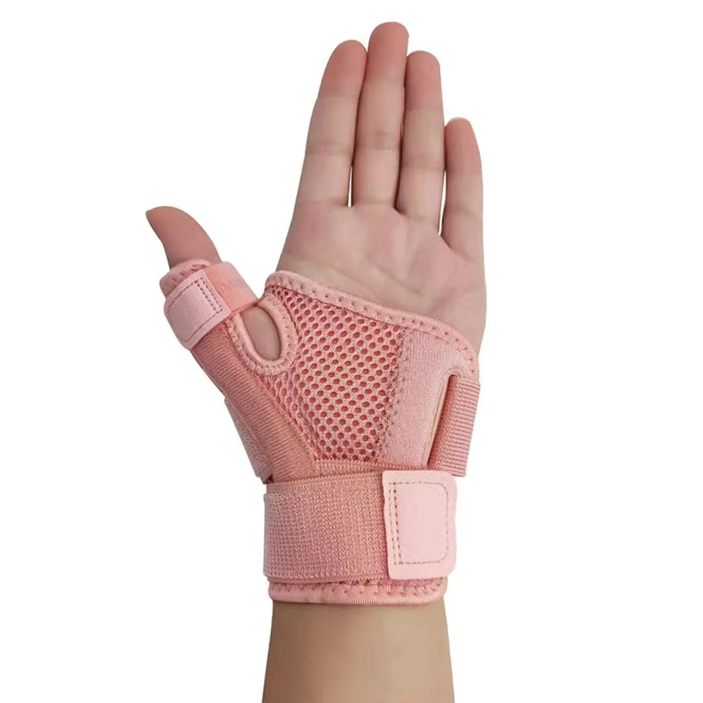 GELAIMAR Thumb Splint with Wrist Brace - Thumb Support Brace for Wrist Hand Thumb Stabilizer Fits Both Right Left Hand for Men and Women (Pink-1pack One Size)