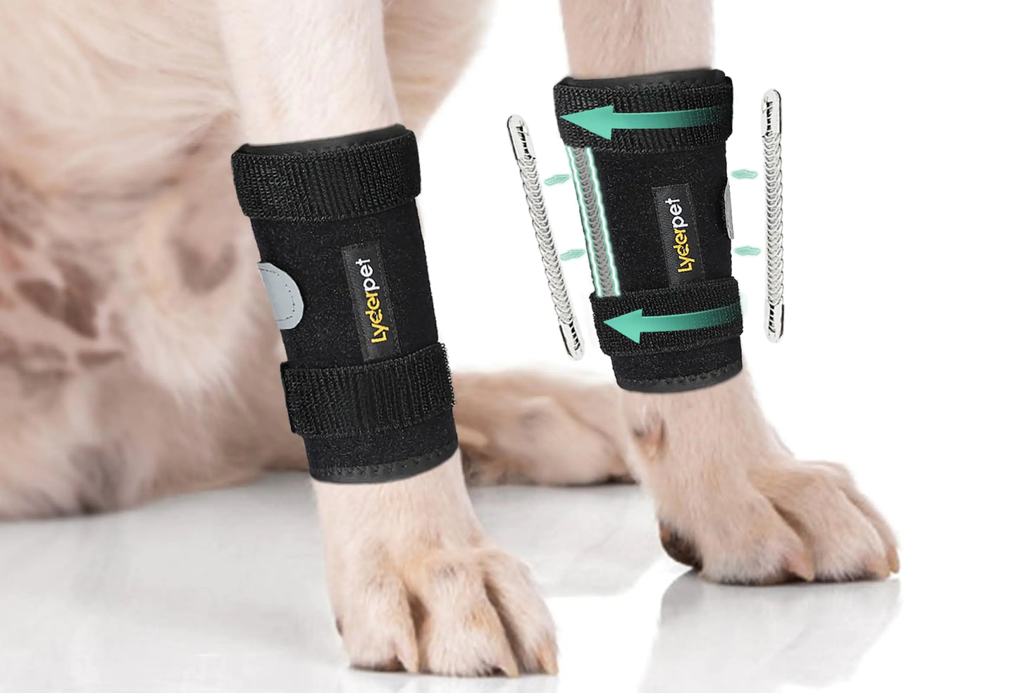 Lyderpet Dog Front Leg Brace Ankle Support for Forelilmb Canine Dog Wrist Brace Splint Protects Foreleg Carpus Joint Wounds Heals Helps with Loss of Stability Caused by Arthritis
