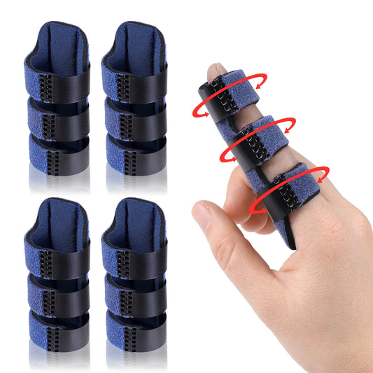 Wisesso Trigger Finger Splint Finger Splints for Straightening & Trigger Finger & Broken FingerFinger Brace Fits Index Finger - Middle Finger - Ring FingerBlue 4 pcs
