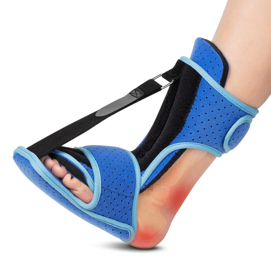 WXY Plantar Fasciitis Night Splint Foot Brace with Support Plate - Dorsal Night Splint for Plantar Fasciitis Women Men - Plantar Fasciitis Relief Achilles Tendonitis Foot Drop Heel Pain Black-Blue