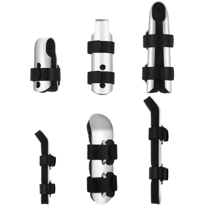 6 Pieces Finger Splint Metal Finger Support Finger Knuckle Immobilization with Soft Foam Inner Band and Protective Vent for Adults and Children 2 Styles (Black)