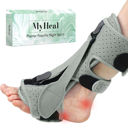 MyHeal Plantar Fasciitis Night Splint Plantar Fasciitis Relief Brace 3 Adjustable Straps Plantar Fasciitis Night Splint Relief Plantar Fasciitis Foot Drop Achilles Tendonitis