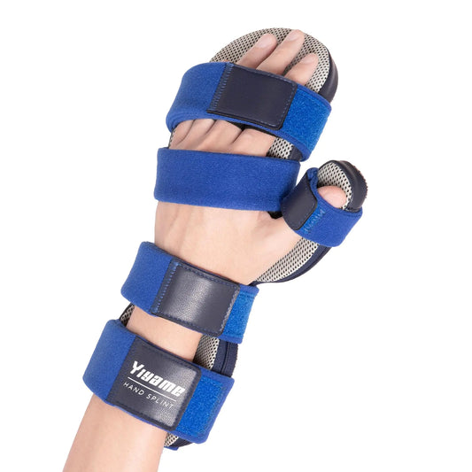 YiYame Resting Hand Splint Stroke Hand Brace with Finger Support Hand immobilizer for Carpal Tunnel Wrist Night Support 5 fingers Straightening Flexion Contractures Fits Right & Left S