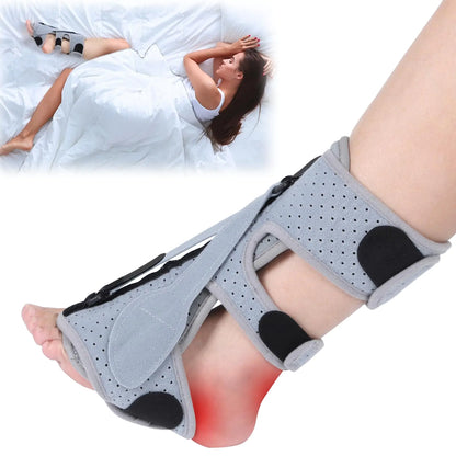 Plantar Fasciitis Night Splint for Women & Men - 3 Adjustable Straps Plantar Fasciitis Brace Achilles Tendonitis Drop Foot Relief Splint for Comfort Sleeping Heel Pain Splint Universal Size Gray