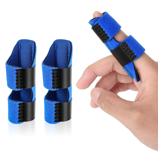 2 Pcs Finger Splint Universal Finger Straightener Adjustable Finger Splint Mallet Finger Splint Finger Support Brace for Arthritis Injury Sprain - Fits Index Middle & Ring Finger Pain(Blue)