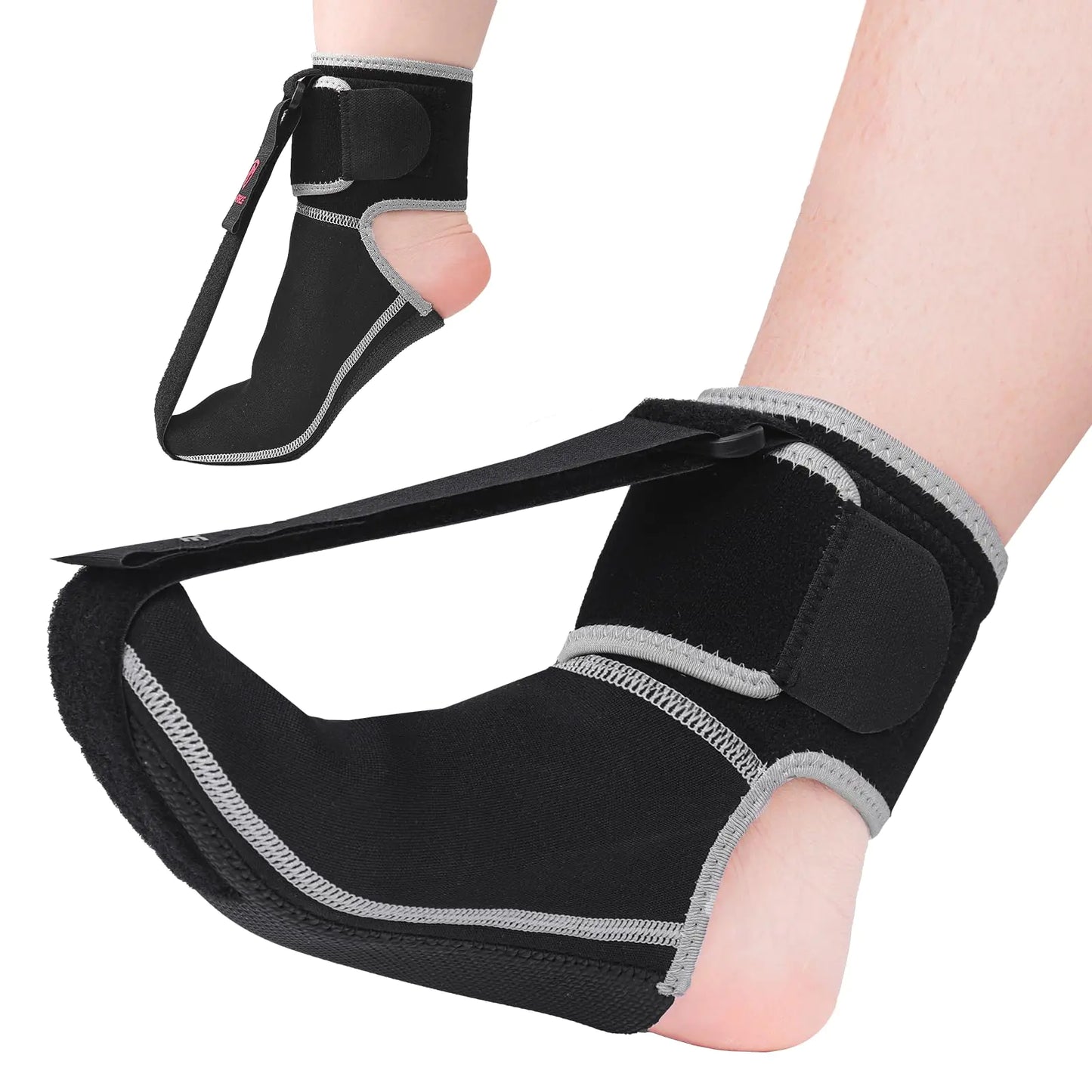 COMFORCE Plantar Fasciitis Night Splint Sock Adjustable Plantar Fasciitis Brace for Foot Drop Achilles Tendonitis Heel Spur Pain Relief Black(Medium)