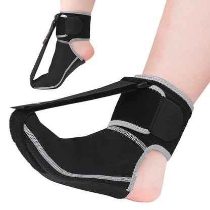 COMFORCE Plantar Fasciitis Night Splint Sock Adjustable Plantar Fasciitis Brace for Foot Drop Achilles Tendonitis Heel Spur Pain Relief Black(Medium)