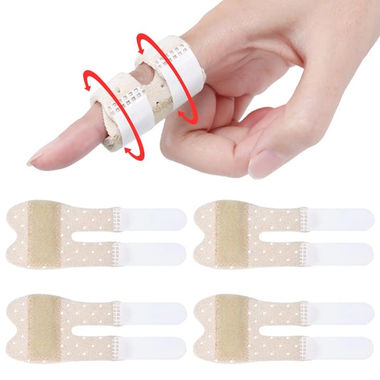 Wisesso Trigger Thumb Splints Finger Splint for Broken/Straightening/Arthritis Breathable Thumb Brace for Thumb/Middle/Ring/Index/Pinky Finger Beige Short 4pcs